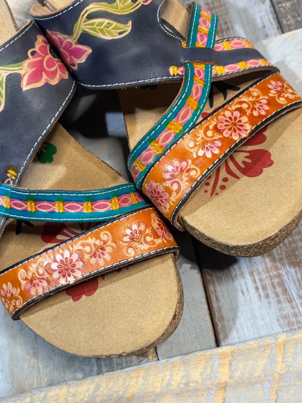 NWOB [L'Artiste] Slip On < Swan > Open Toe Platform Slide Leather Wedges | 8.5 - Picture 7 of 13